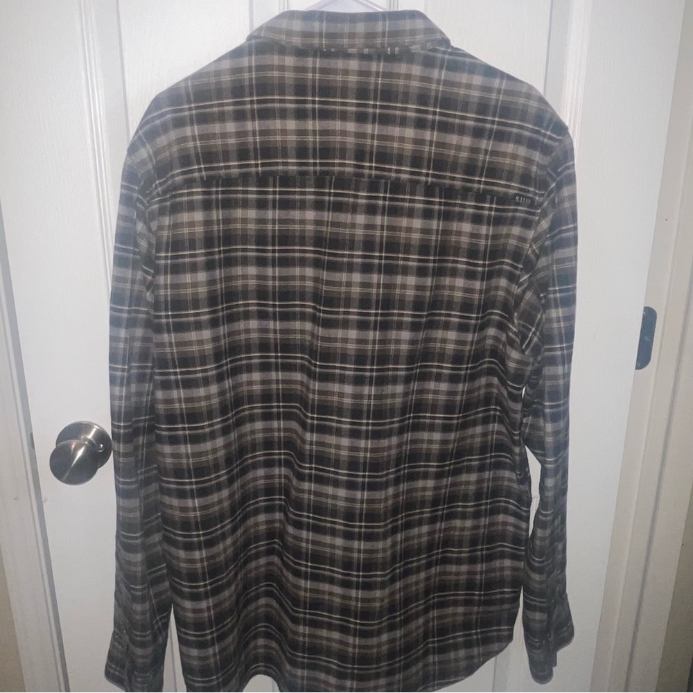 5.11 Tactical Black and Gray Checkered Flannel Shirt - Picture 4 of 4